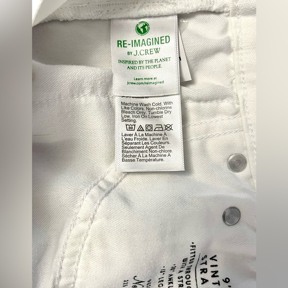 J.Crew White Vintage Slim Straight Jeans Size 28 - Picture 5 of 7